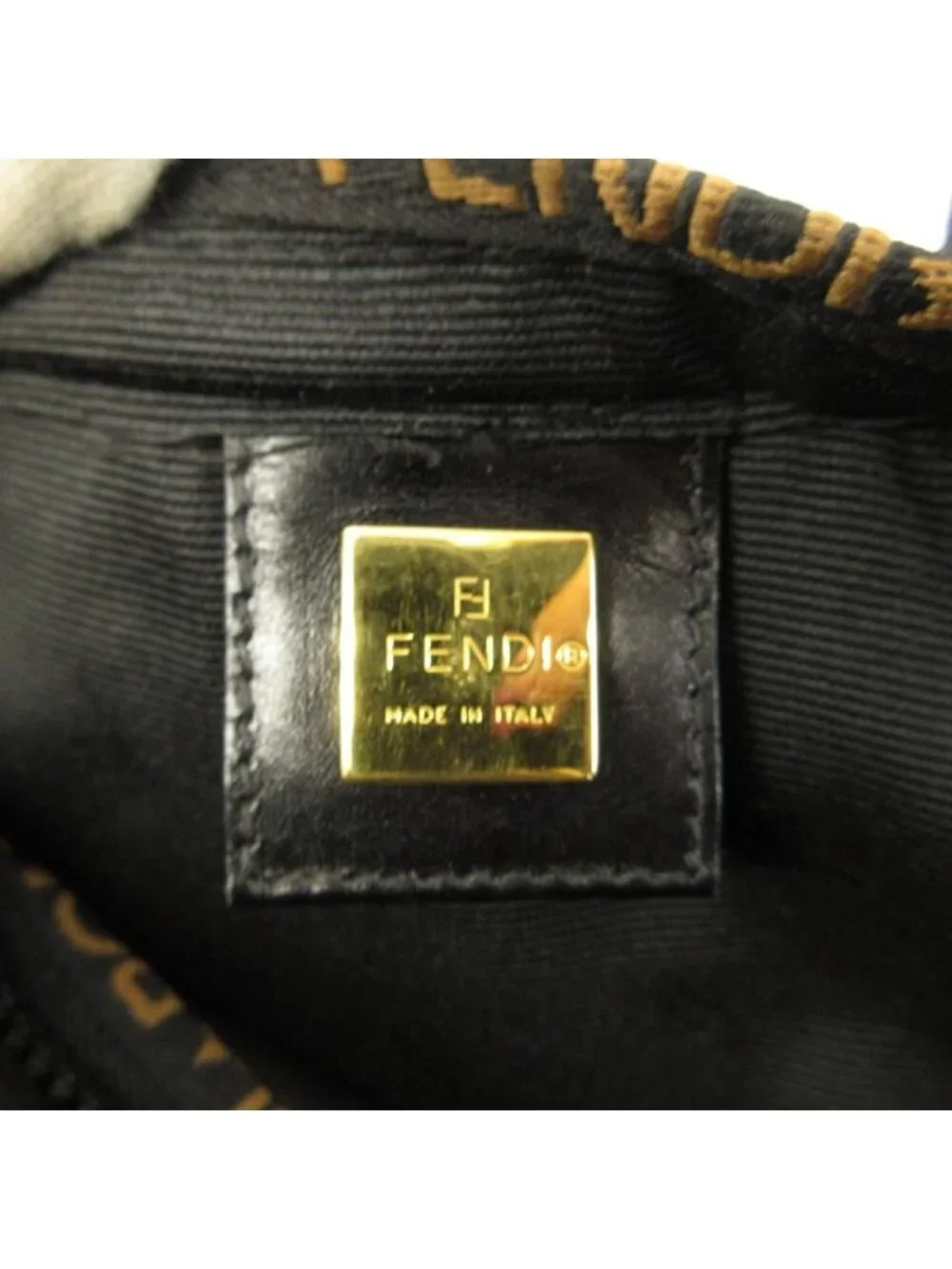 Fendi Vintage Mini Tote Bag Nylon Logo Black